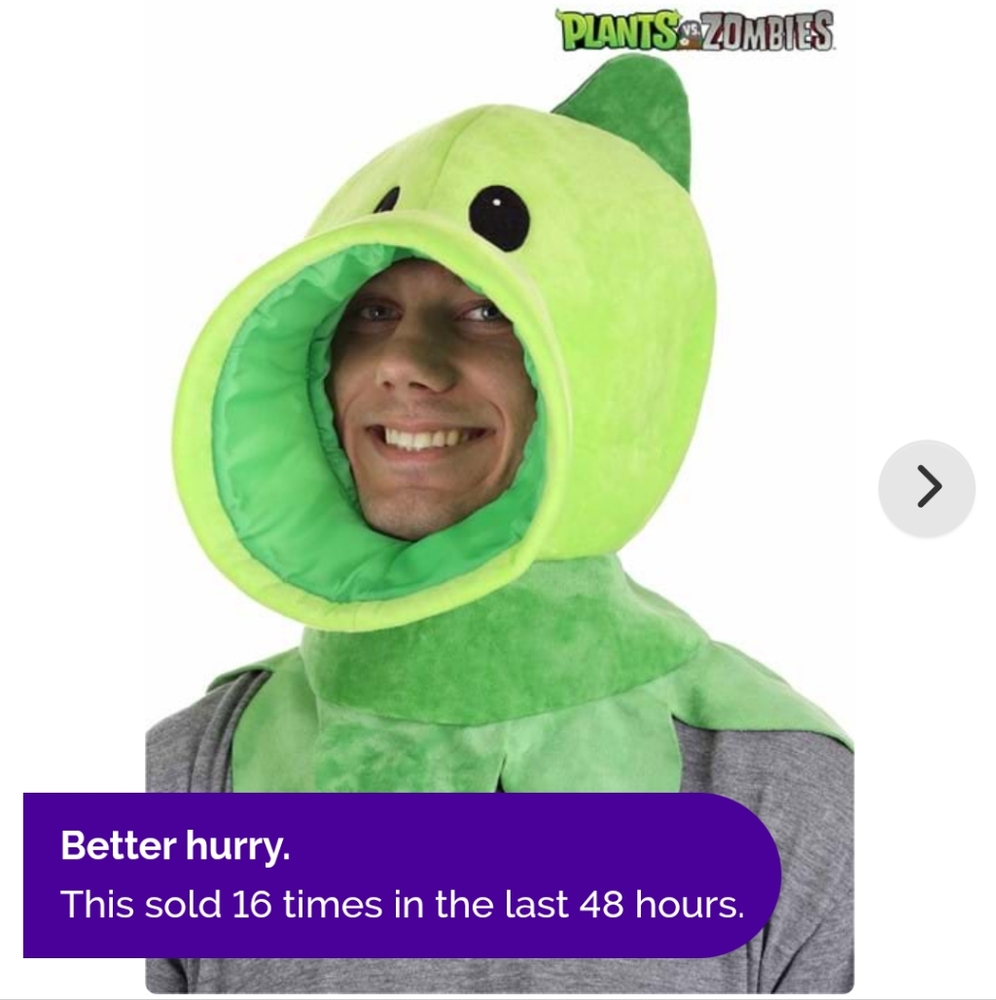 Plants vs zombies - peashooter head costume